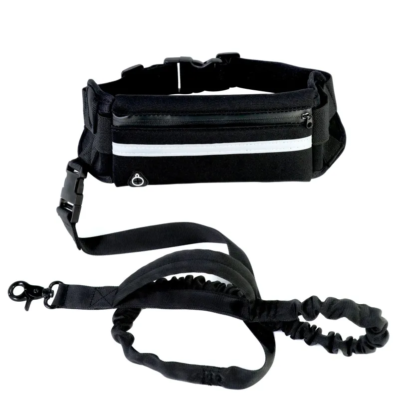 Laisse pour chien noire FreeLeash™ main libre Laisse pour chien noire FreeLeash™ main libre